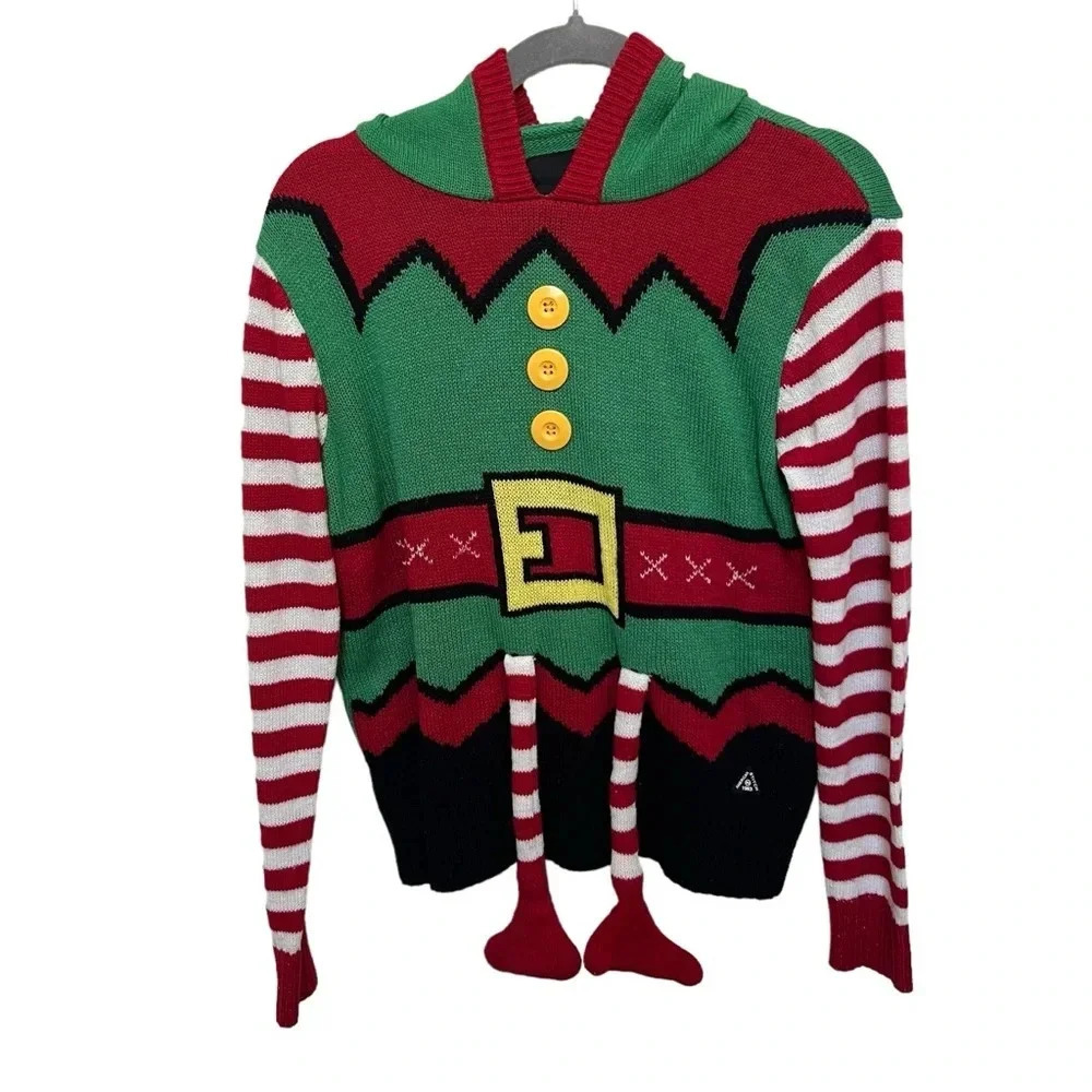 American Stitch Novelty‎ Holiday Elf Sweater Multicolor Size Large